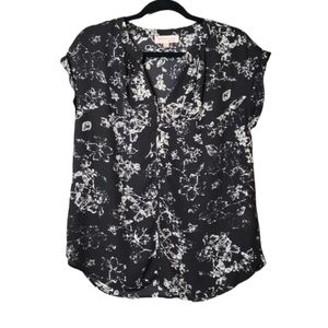 Philosophy black white floral abstract pattern sleeveless blouse size S